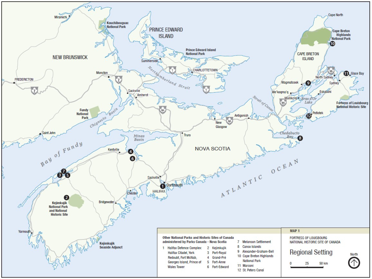 Map 1: Regional setting - Text description follows