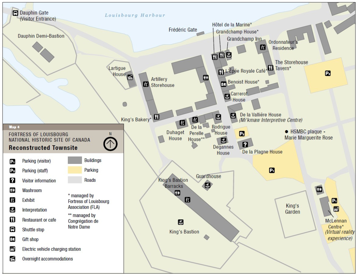 Map 4: Reconstructed townsite - Text description follows