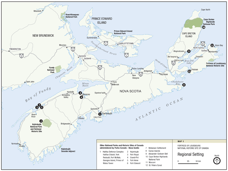 Map 1: Regional setting - Text description follows