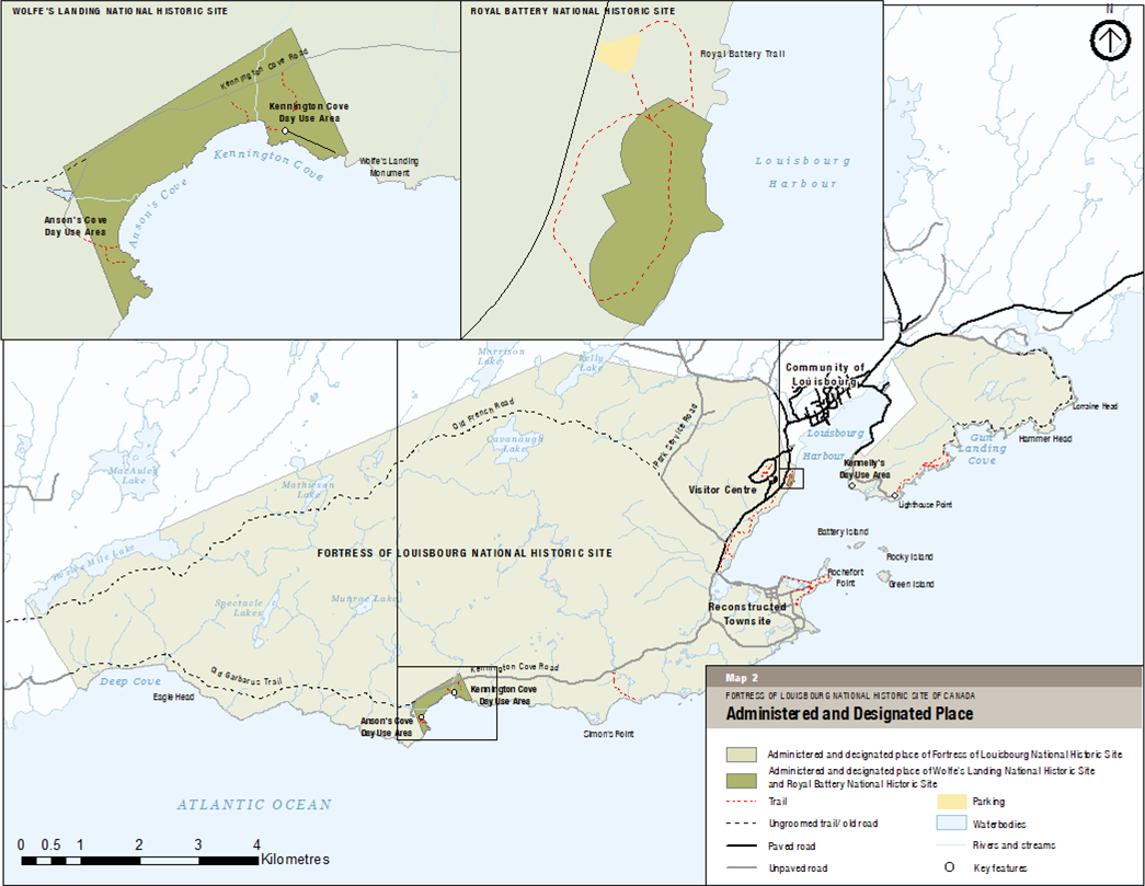 Map 2: Administered and designated place - Text description follows