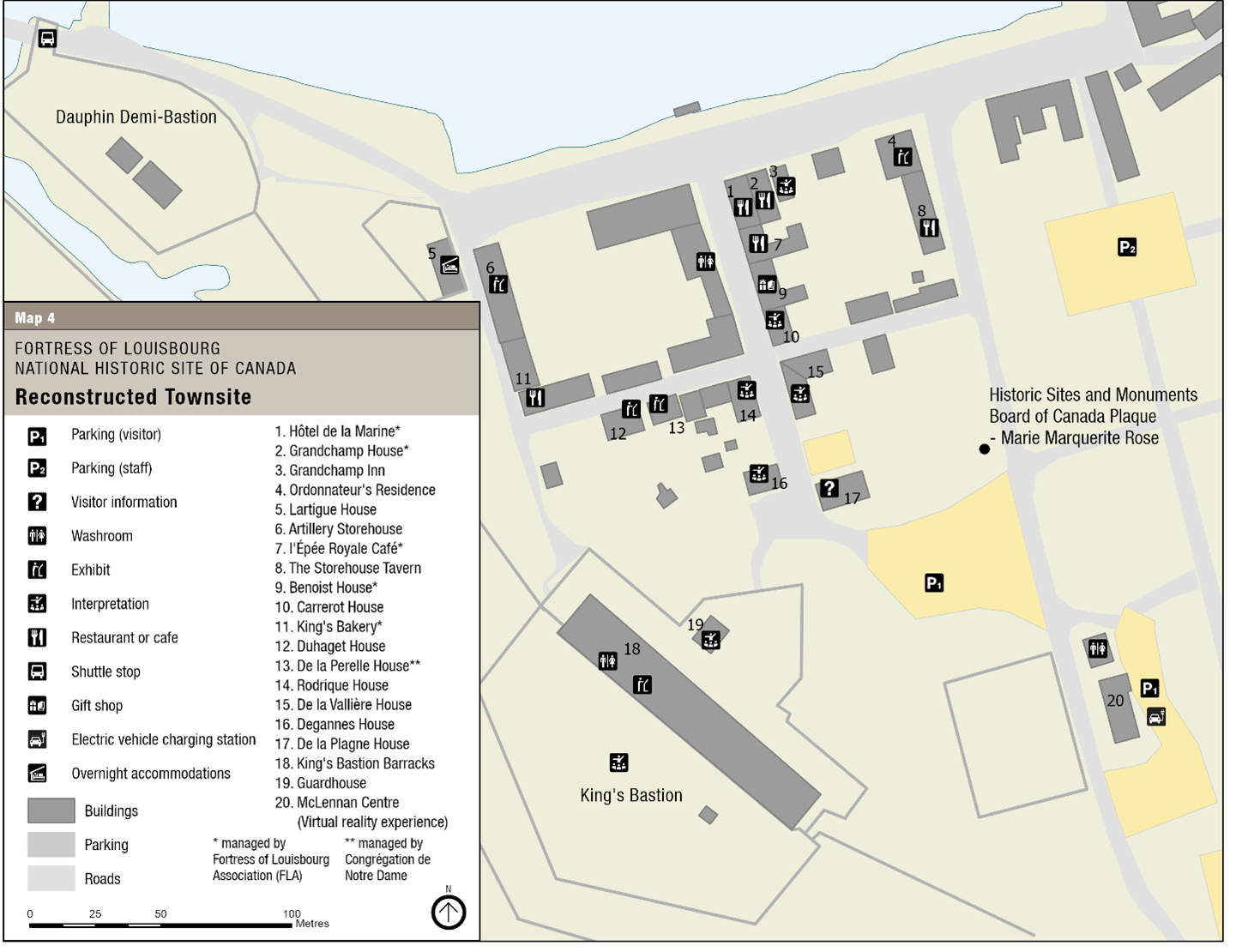 Map 4: Reconstructed townsite - Text description follows