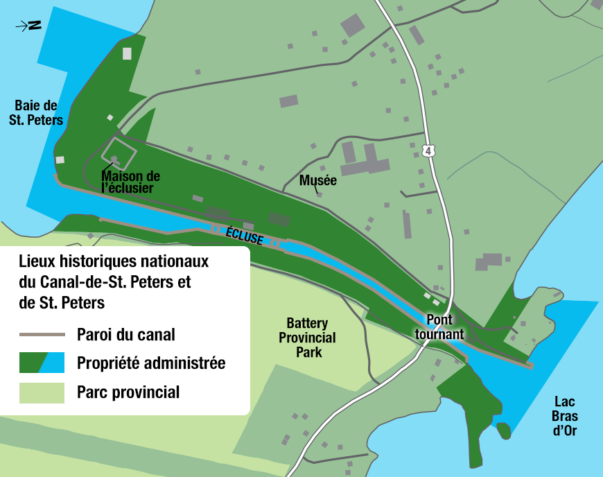 Une carte du lieu historique national du Canal-de-St.-Peters