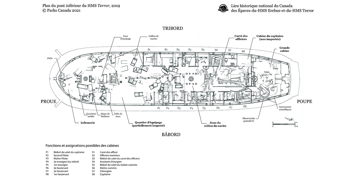 Plan du pont inférieur du HMS Terror