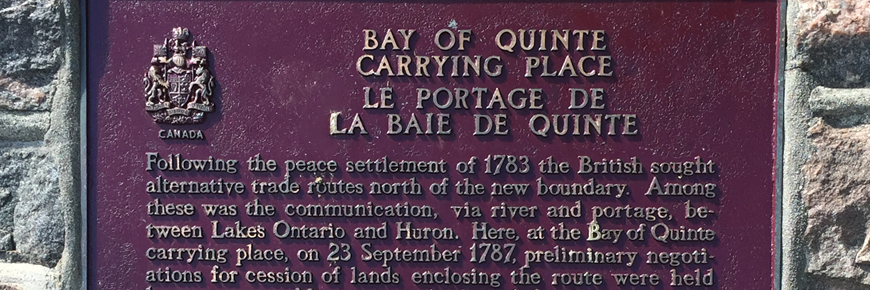 A historic plaque at the Bay of Quinte