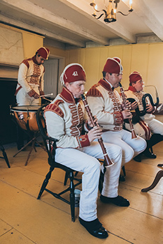 Fort George interpreters play replicas of historic instruments