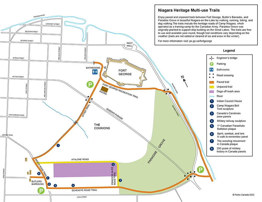 Map of Niagara heritage multi-use trails