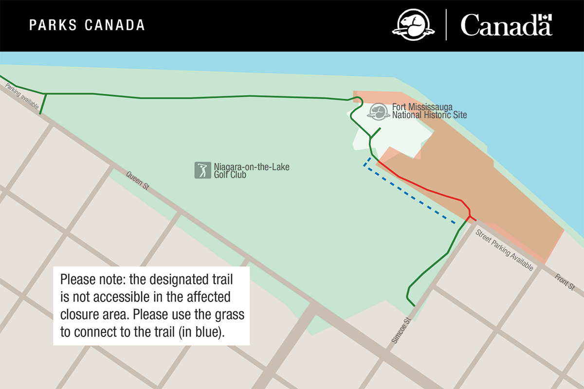 Map displaying closures on site