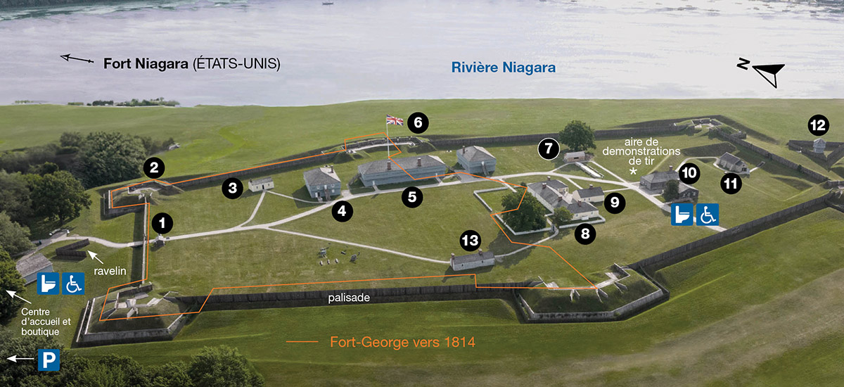 Carte des points d'intérêt du fort