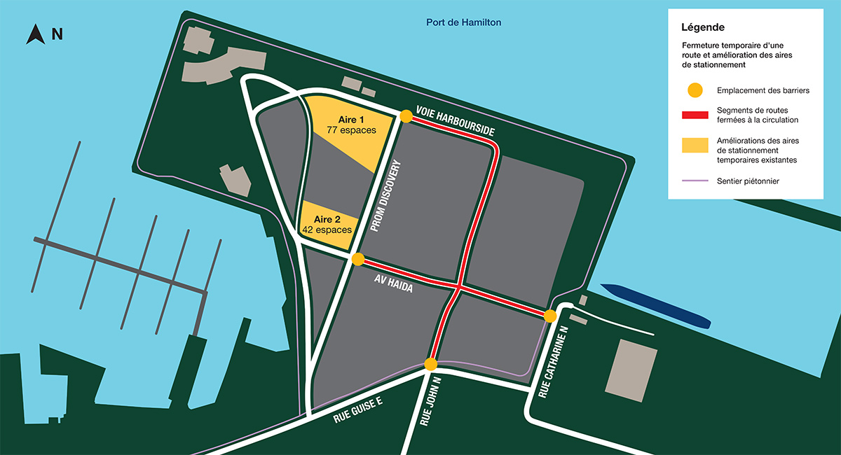 Carte aérienne des stationnements disponibles