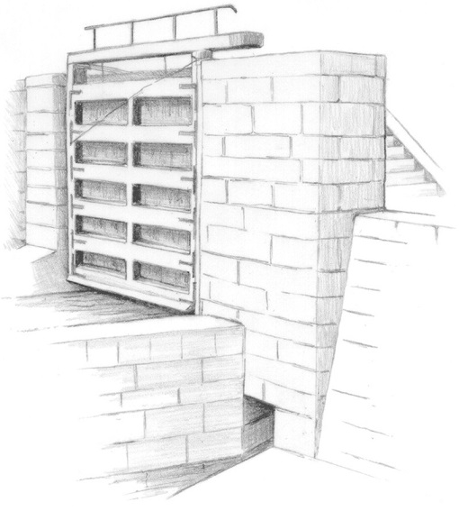 Sketch of lock wall