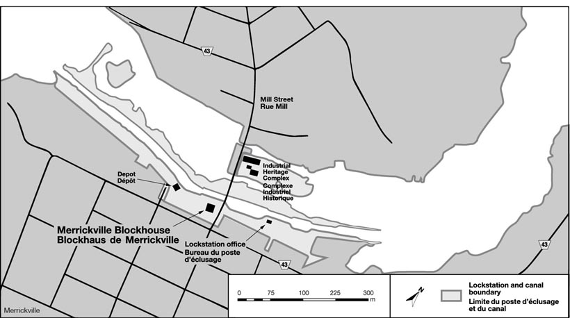Map 3: Merrickville Blockhouse National Historic Site — Text version follows