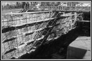 Scaffolding in the upper lock at Long Island
