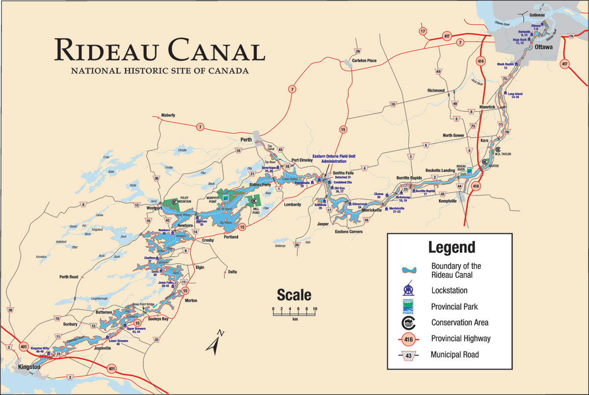 Map of the Rideau Canal