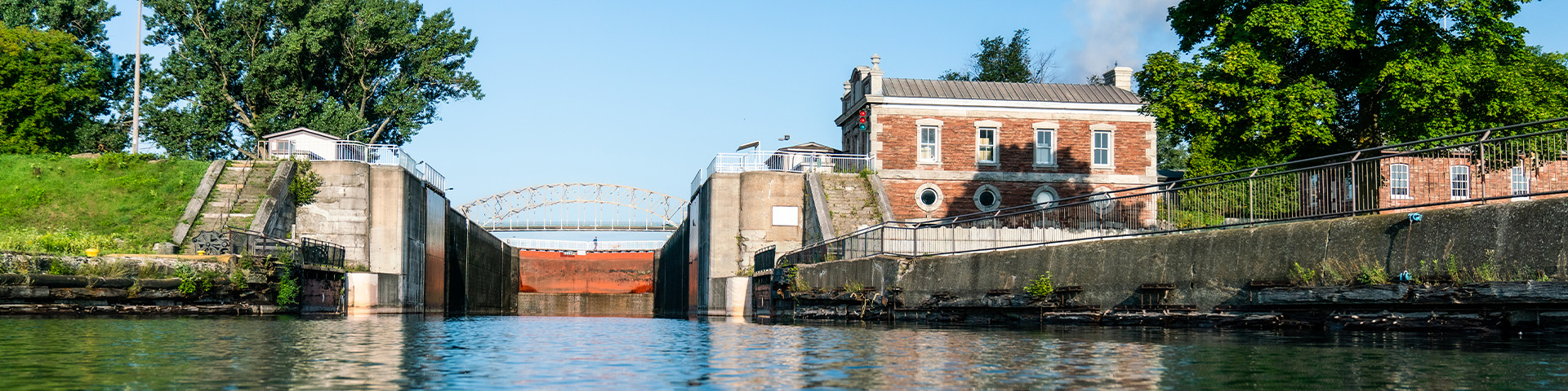 A view from the entrance of the lock.