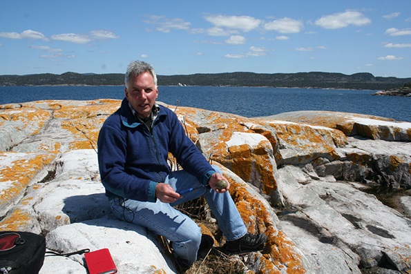 mesurant un œuf de goéland argenté