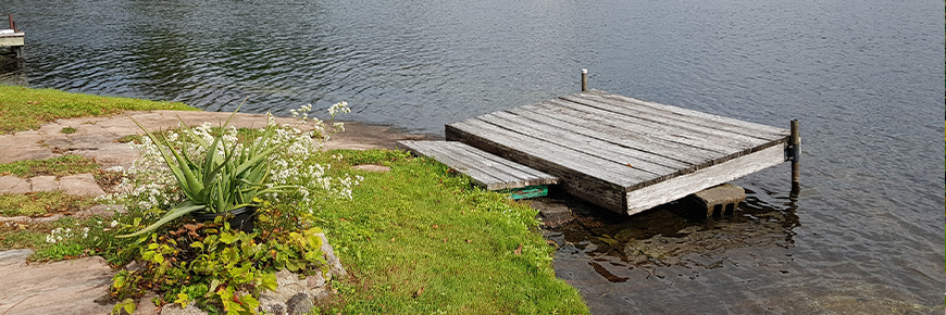 Small cottage dock on the Trent-Severn Waterway.