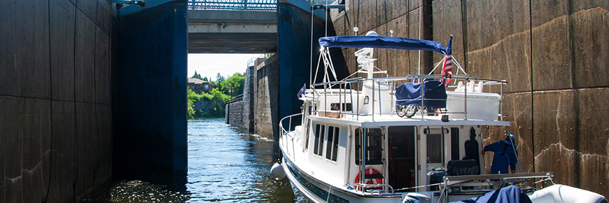 Boat exists Lock 34 - Fenelon Falls