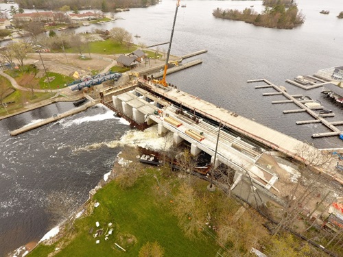 Port Severn Main Dam and Fixed Bridge Construction 