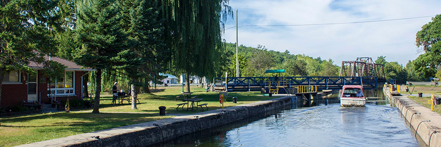 View of Glen Ross swing bridge from the water