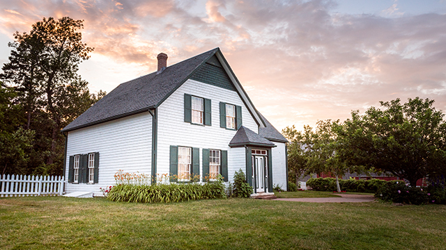 Green Gables house at sunset