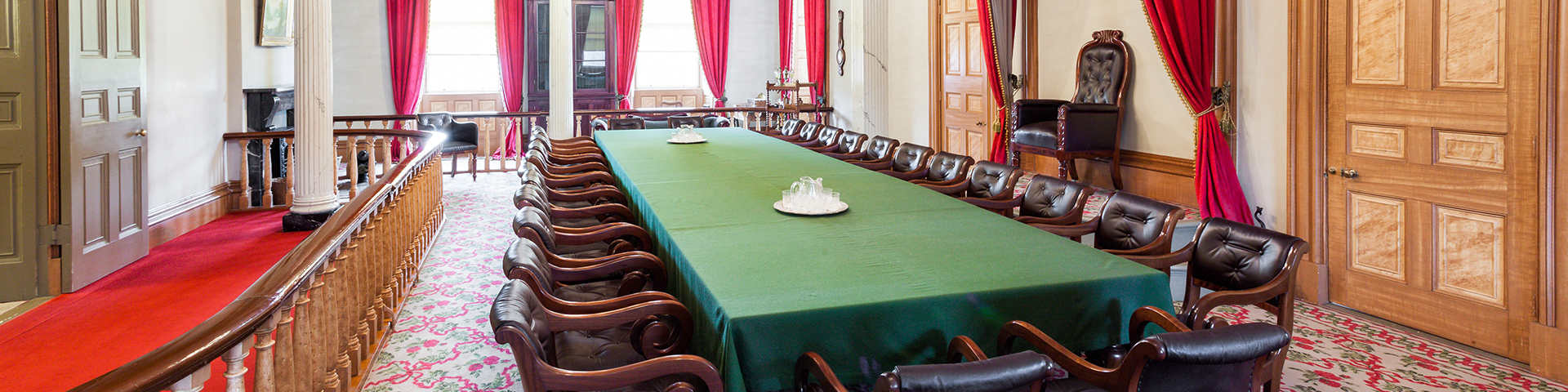 large meeting table inside province house
