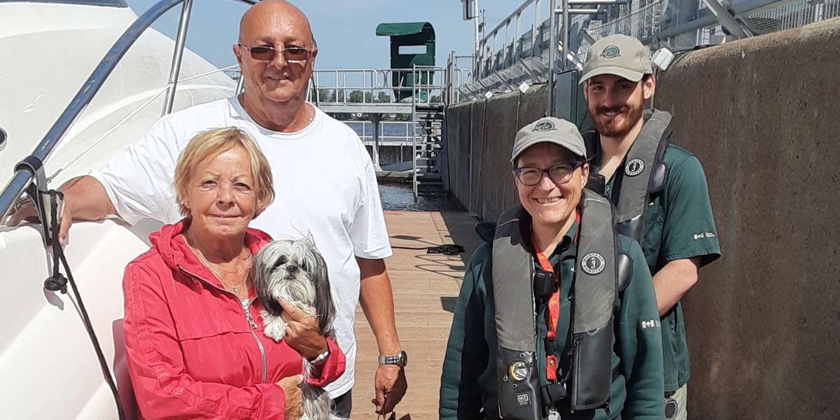 First boaters of the season at the Carillon Canal