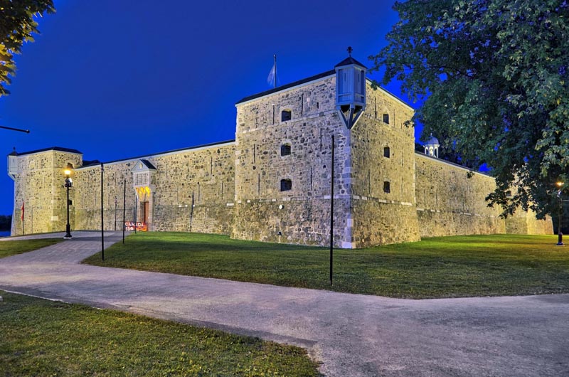 A stone fort in the evening