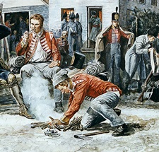 Groupe de miliciens, détail