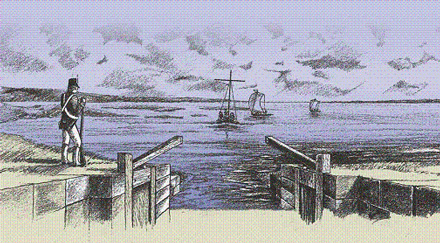 Le Bassin d'entrée du canal, vers 1812