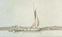 Durham boat on the St. Lawrence, Ontario / Quebec, 1832