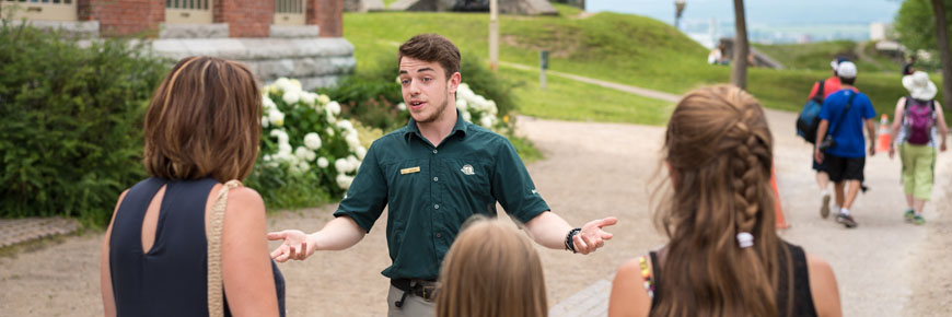 Parks Canada Guide at the Artillery Park