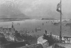 view from the Citadel of Québec in 1840