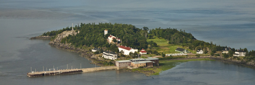 Vue aérienne du secteur ouest de Grosse-Île