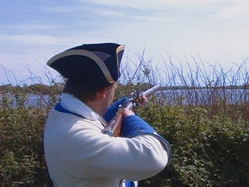 French soldier in 1760 defending Île aux Noix