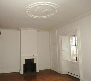 Vue de la chambre à coucher du couple Papineau-Bruneau.