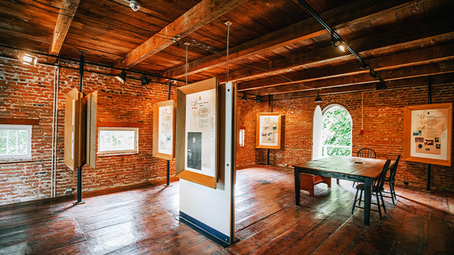 Inside the granary after the renovation work