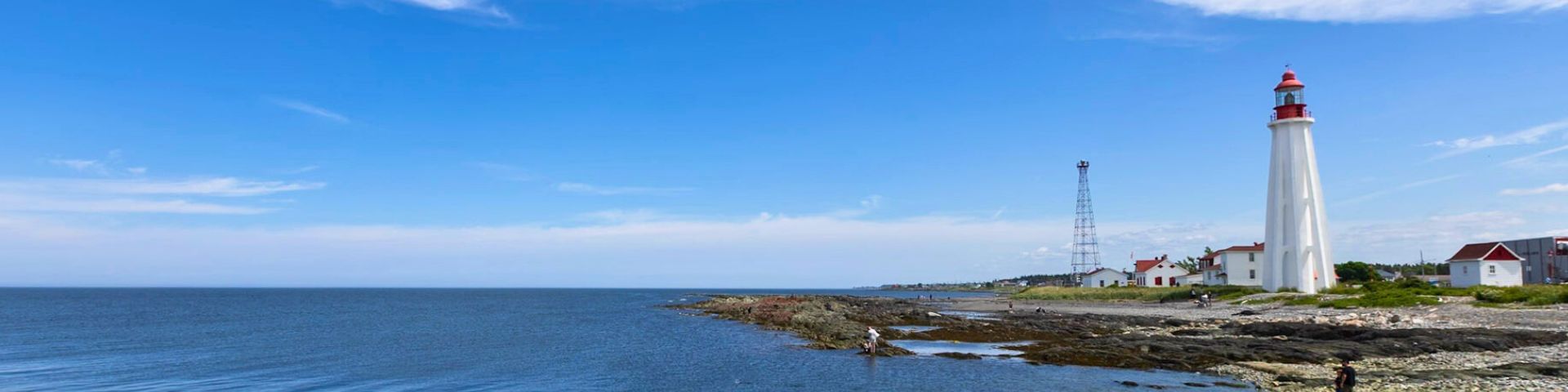 Pointe-au-Père lighthouse station in summer. 