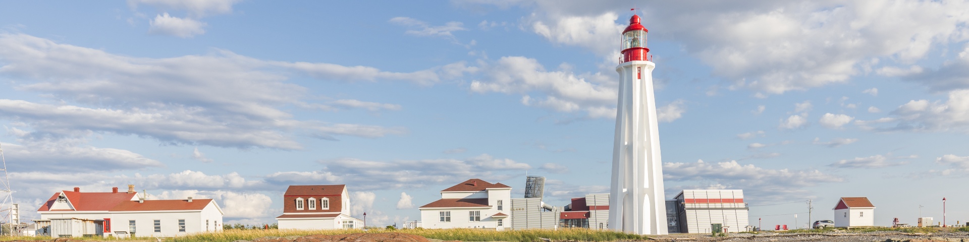 The Pointe-au-Père lighthouse station from the coast.