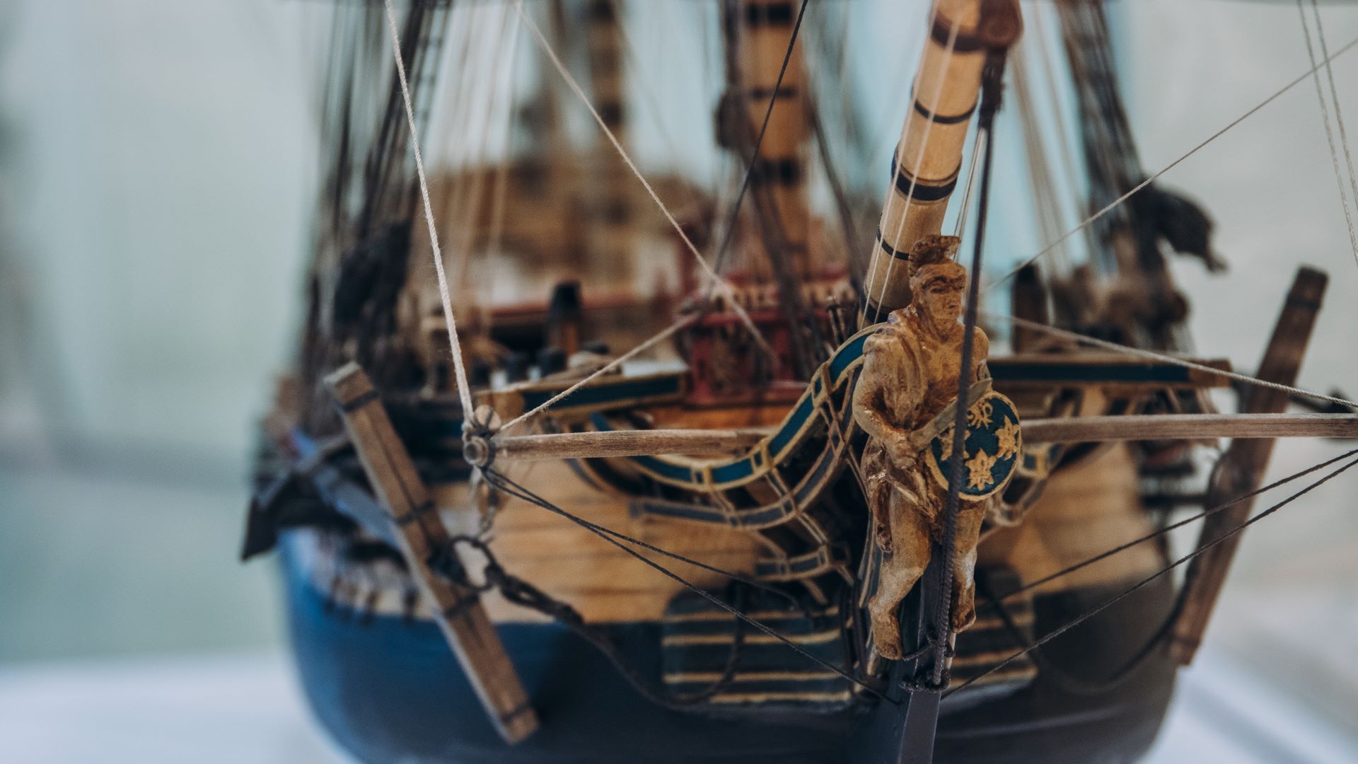 Model of a warship.