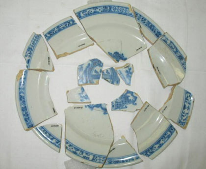 Fragments of an unrestored plate