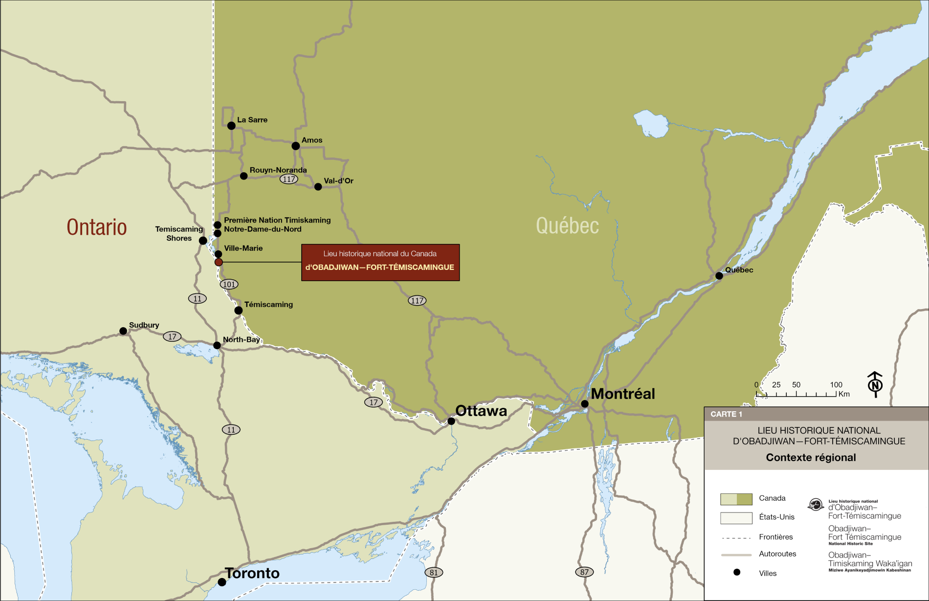 Carte 1: Contexte régional, version textuelle suit.