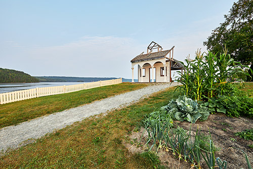 View on the garden and the chapel