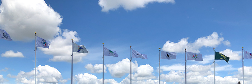 Flags flying at Fort Battleford