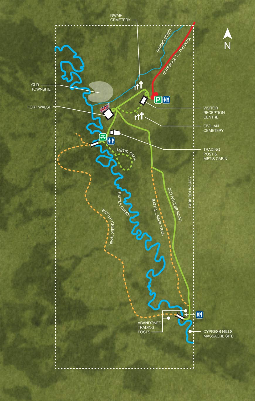 Map of Fort Walsh National Historic Site