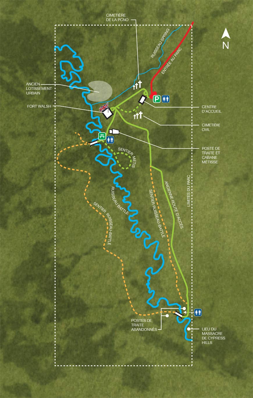 Carte du lieu historique national du Fort-Walsh