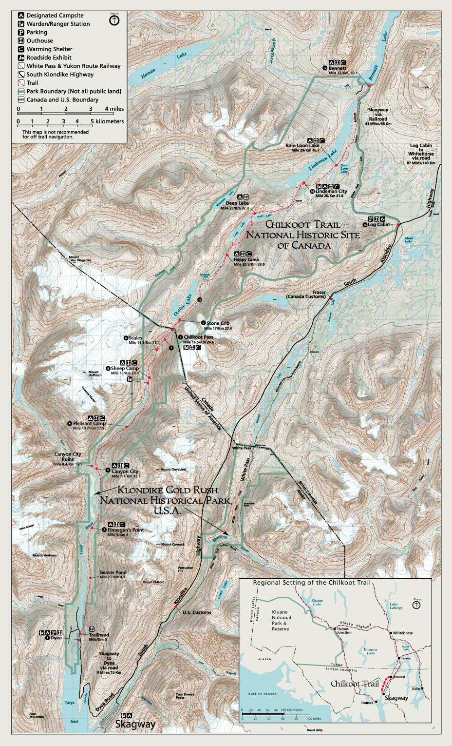 map of the Chilkoot Trail