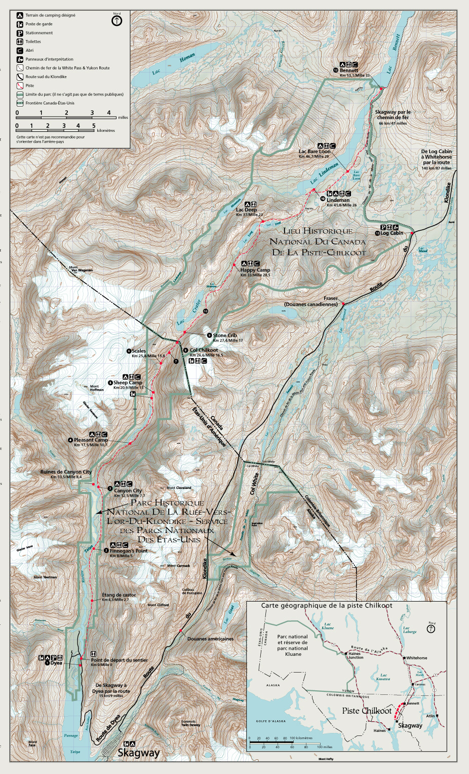 Carte de la piste Chilkoot