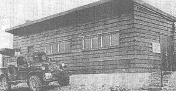 Cosmic Ray station with truck parked outside Sulphur Mountain, Cosmic Ray Station National Historic Site