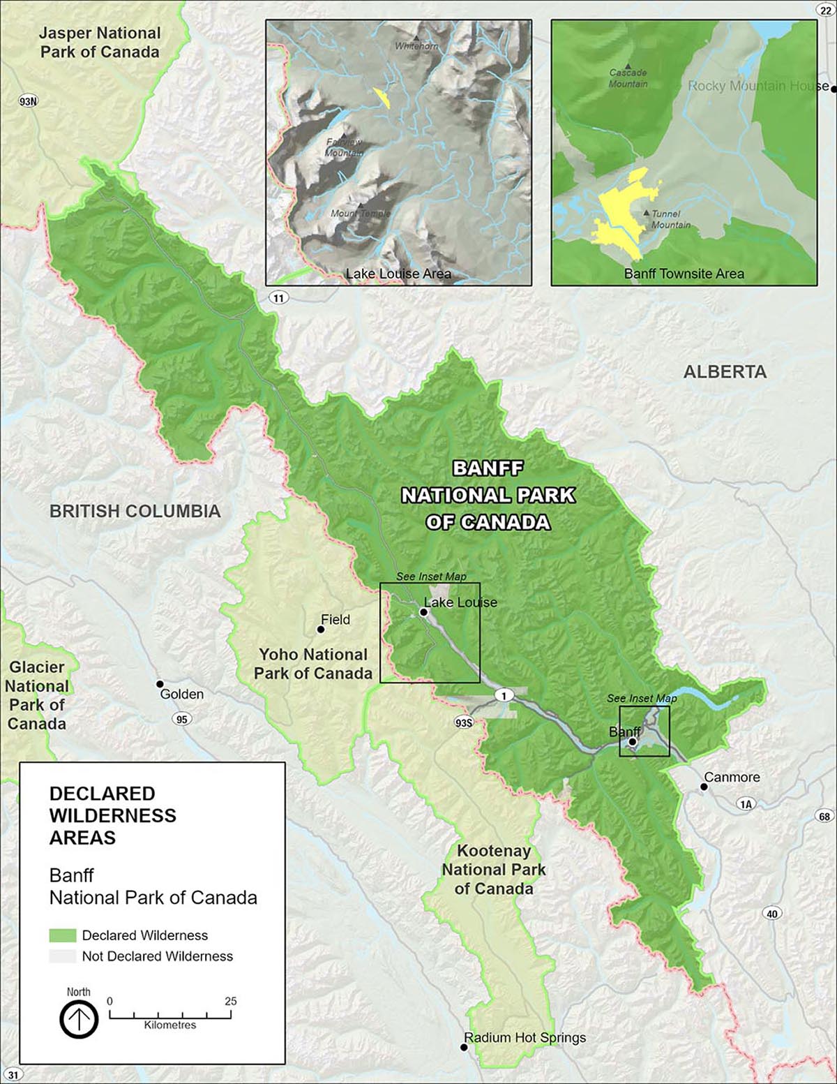  Map 10: Banff National Park declared wilderness
