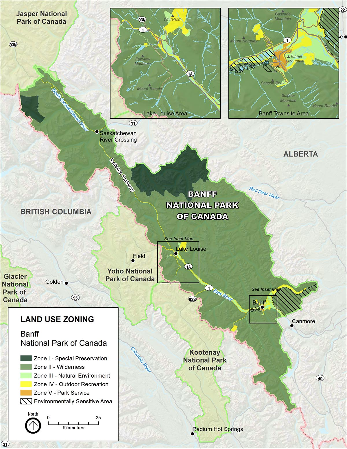  Map 6: Zoning in Banff National Park